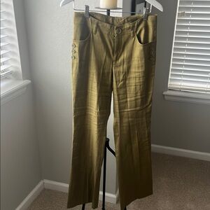 CAbi Green Boot Cut Flare Pants